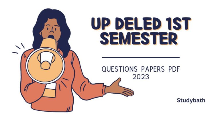 UP DELED 1st semester questions papers  Pdf 2023