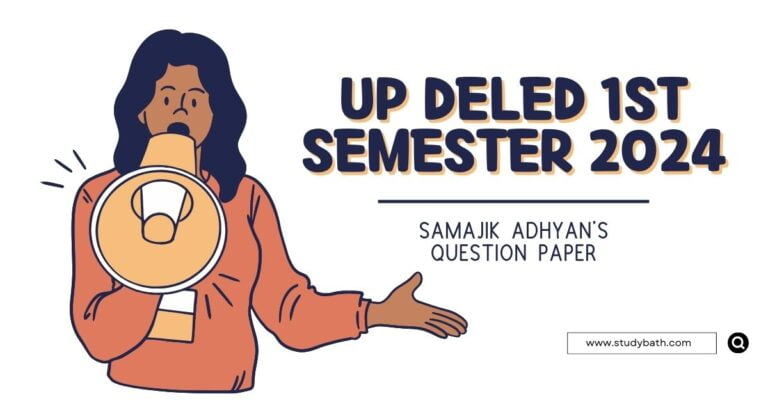 UP DELED 1st SemesterSamajik Adhyan Question Paper 2024