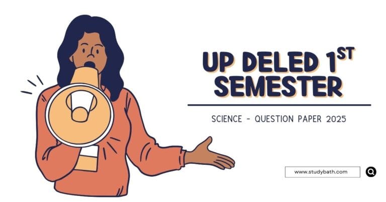 UP DELED 1st Semester Science Question Paper 2025