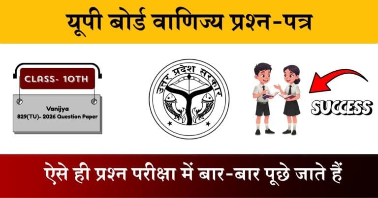 U.P Board Class 10 Vanijya 829 Question Paper 2026